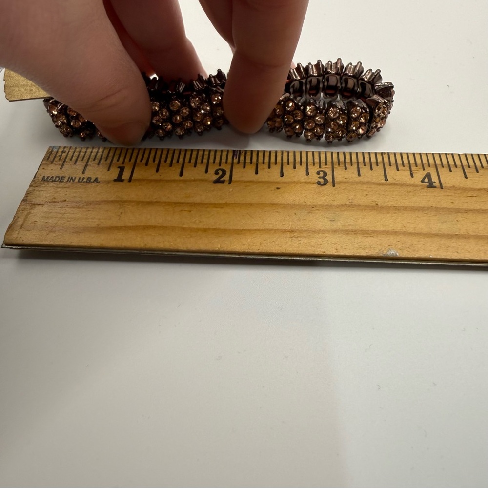 Monet Rose Gold Brown Rhinestone Stretch Bracelet - Picture 5 of 8
